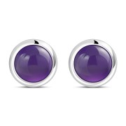Amethyst Silver Stud Earrings, e423st